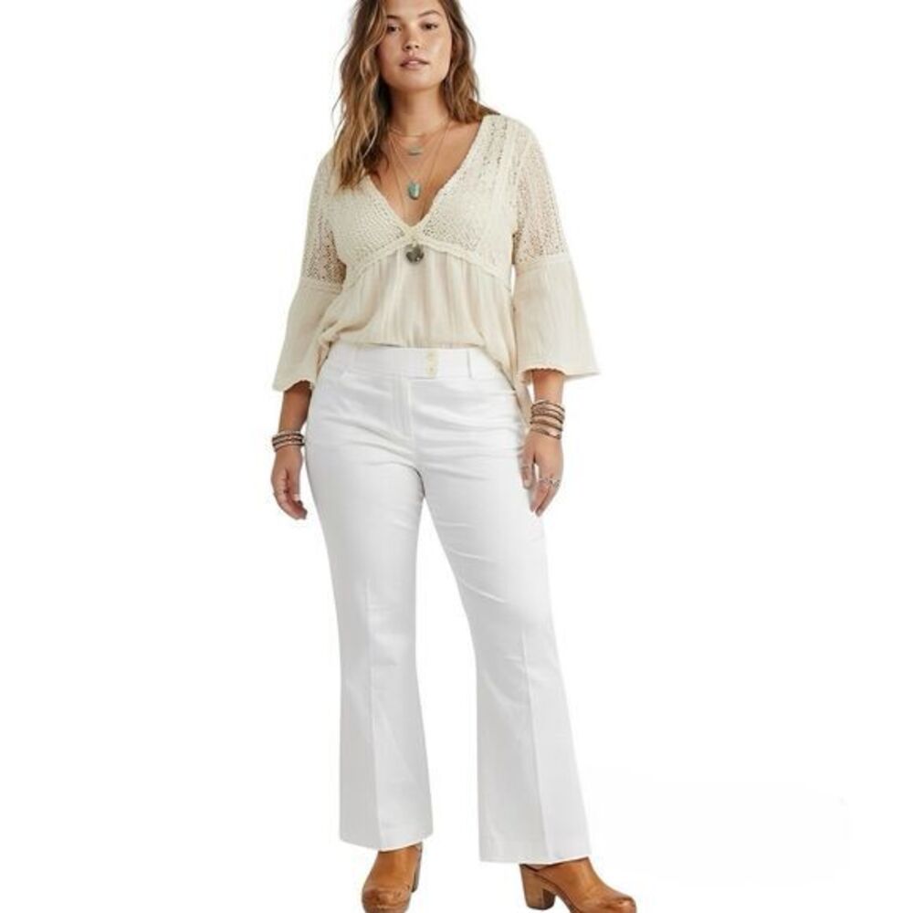 The Limited Womens Pants Sz 18 Cassidy High Rise Fit Bootcut White Work Office